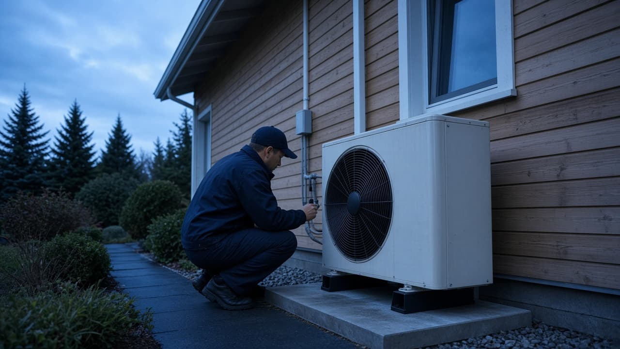 Sample photo of an outdoor air conditioner beside a house