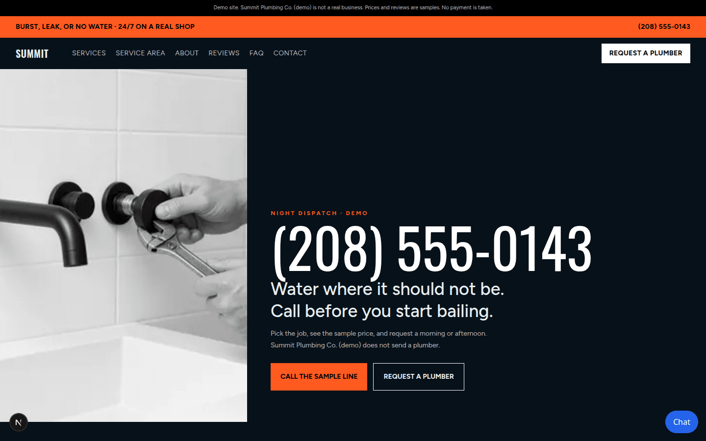 Summit Plumbing Co. (demo) home page